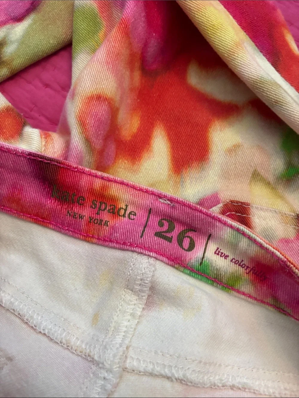 kate spade Pastel Watercolor Floral Cropped Jeans, size 26